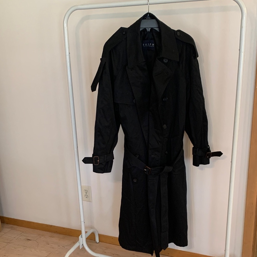 Ralph Lauren Elegant Black Trench Coat
